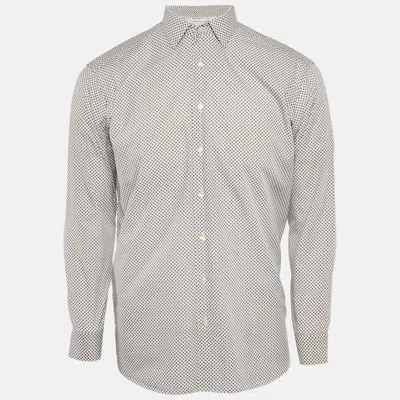 Pre-owned Etro White Paisley Print Cotton Button Front Shirt L