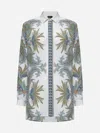 Etro Paisley Print Silk Shirt With Buttoned Cuffs In White