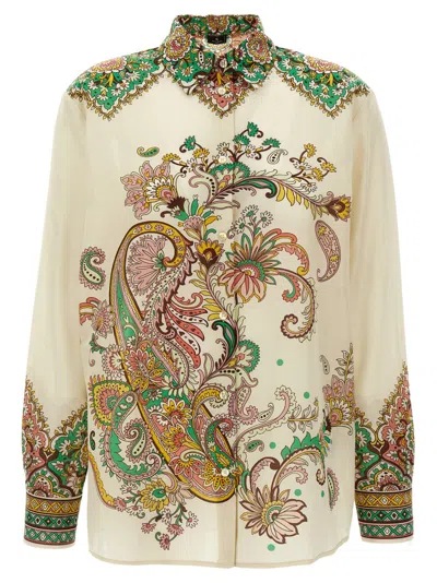 ETRO WHITE PAISLEY-PRINT SHIRT