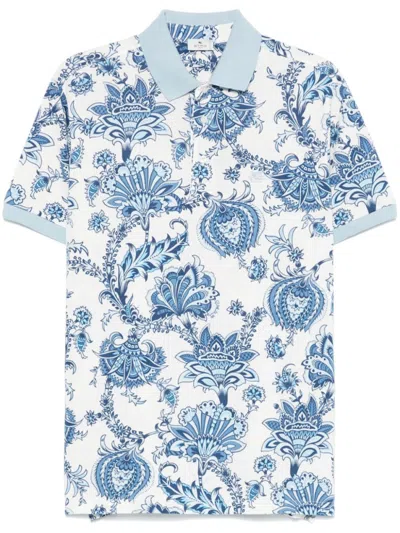 ETRO WHITE PRINTED POLO