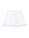 ETRO WHITE SHORTS WITH BLUE LOGO EMBROIDERY