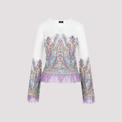 ETRO WHITE SIGNATURE PRINT TOP