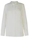 Etro Silk-blend White Shirt With Classic Collar In White