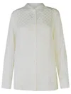 Etro Silk-blend White Shirt With Classic Collar In White