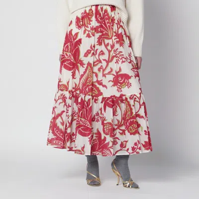 Etro White Skirt With Floral Print In Multi