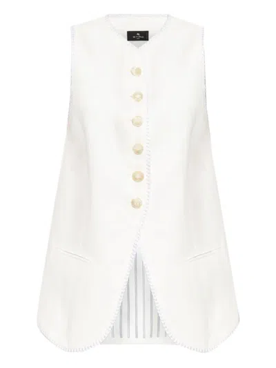 Etro White Sleeveless Vest