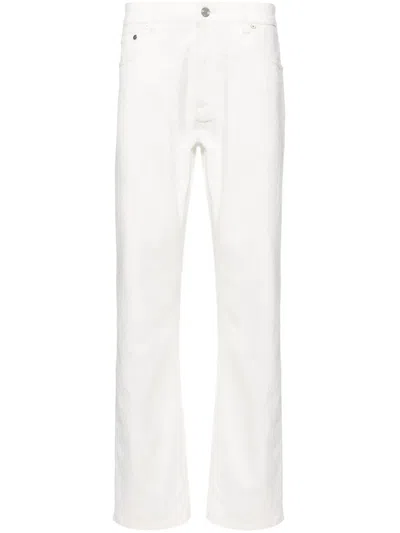 Etro Paisley-jacquard Straight-leg Jeans In White