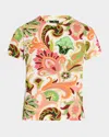 Etro White Summer Artwork Short-sleeve T-shirt In White Print 2