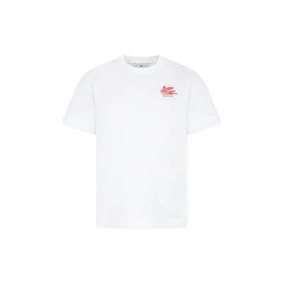 Etro Kids' White T-shirt For Girl With Pegaso And Logo