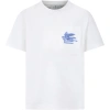 ETRO WHITE T-SHIRT FOR KIDS WITH ICONIC PEGASUS
