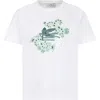 ETRO WHITE T-SHIRT FOR KIDS WITH LOGO AND PAISLEY PATTERN