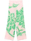 Etro Wide-leg Floral Pants In Viscose And Silk Blend In Pink