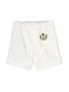 ETRO WHITE TWILL SHORTS WITH EMBROIDERY