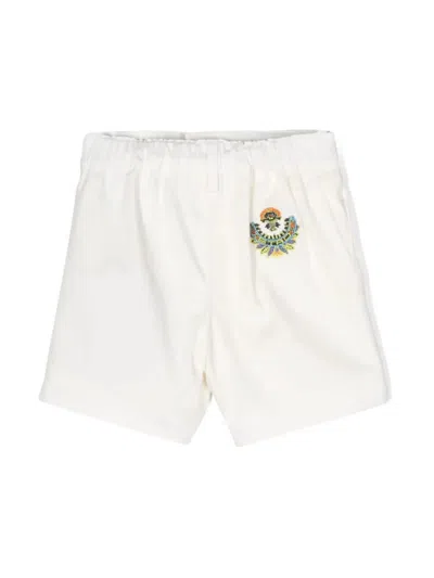 Etro Babies' White Twill Shorts With Embroidery