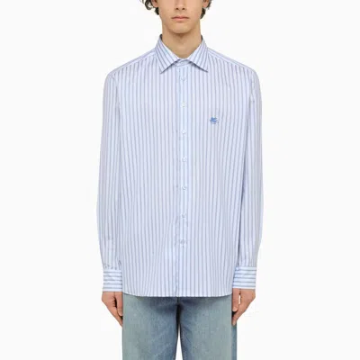 ETRO WHITE/GREEN STRIPED LONG SLEEVED SHIRT