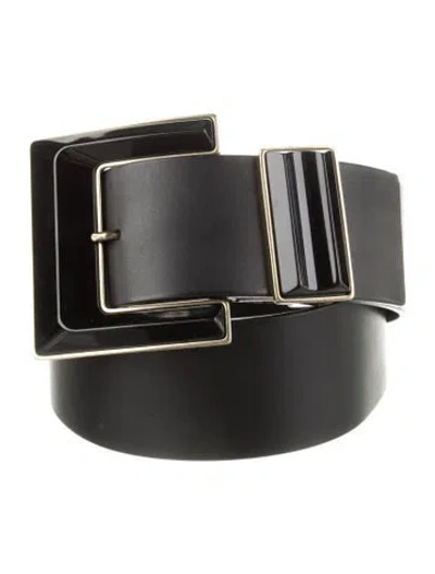 Pre-owned Etro Wide Leather Belt In Black