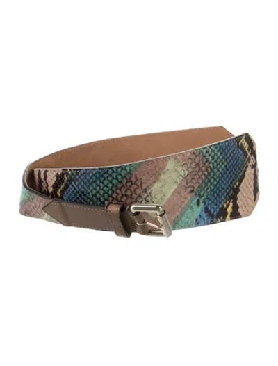 Pre-owned Etro Wide Leather Belt In Blue