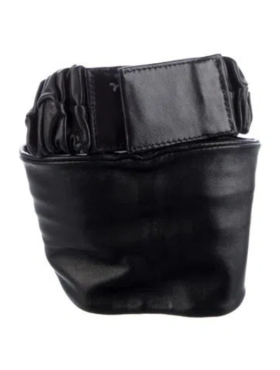 Pre-owned Etro Wide Leather Waist Belt In Black