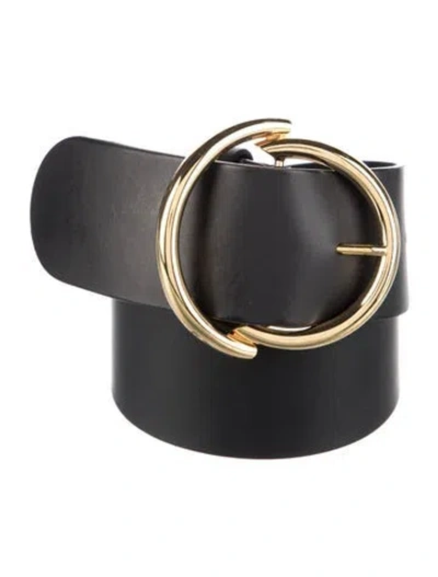 Pre-owned Etro Wide Leather Waist Belt In Black