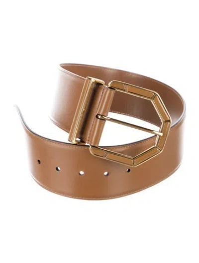 Pre-owned Etro Wide Leather Waist Belt In Brown