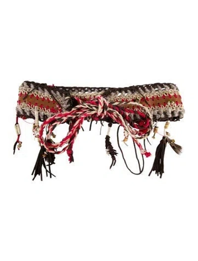 Pre-owned Etro Wide Leather Waist Belt In Multi