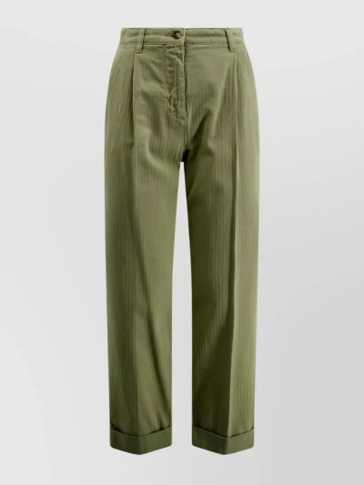 Etro Cropped Chino Trousers In Green