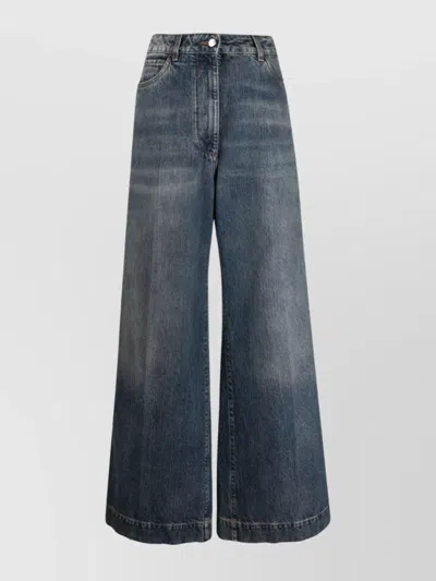 ETRO COTTON HIGH-RISE FLARED WIDE-LEG JEANS