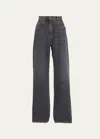 Etro Wide Leg Jeans With Belt Loops And Contrast Stitching In Combined Variant
