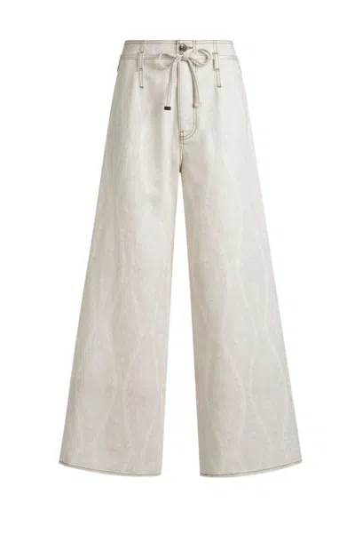 Etro Wide-leg Denim Jeans With High Waist In White