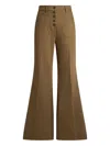 Etro Flared Denim Jeans With Pegaso Buttons In Brown