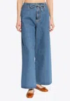 Etro Wide-leg Drawstring Jeans In Blue