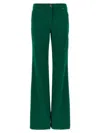 Etro Embroidered-logo Back-patch Trousers In Green