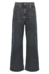 Etro Wide Leg Jeans With Belt Loops And Contrast Stitching In Gray