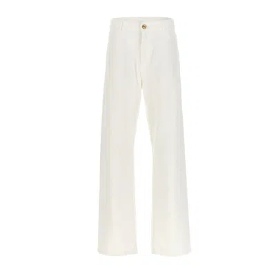 Etro Baggy Chevron Jeans In White