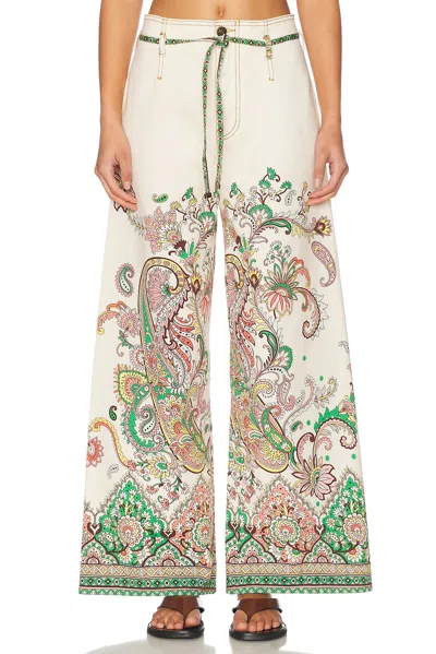 Etro Paisley Print Wide-leg Pants In Multicolour