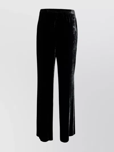 Etro Wide Leg Silk-blend Palazzo Trousers In Black