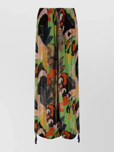 Etro Wide-leg Trousers In Printed Silk In Multi
