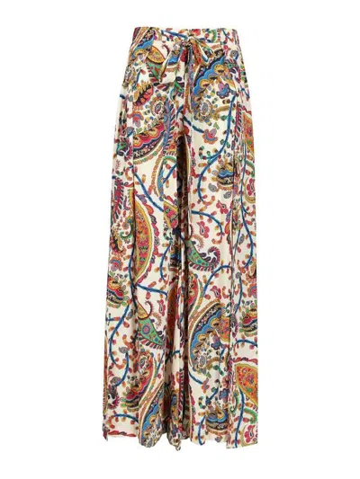Etro Wide Leg Trousers In Multi