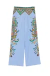 Etro Wide-leg Trousers With Paisley Patterns In Blue