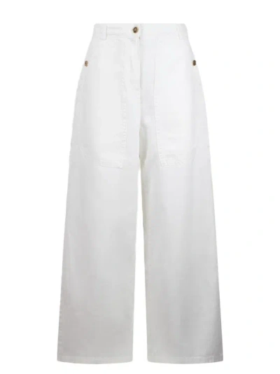 Etro Wide Leg White Denim Jeans