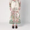 Etro Wide-leg Jeans With Intricate Floral Pattern In White
