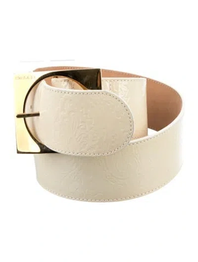 Pre-owned Etro Wide Patent Leather Waist Belt In Neutrals