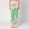Etro Wide Printed Trousers In Silk Blend In Pink