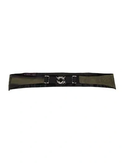 Pre-owned Etro Wide Silk Waist Belt W/ Tags In Green