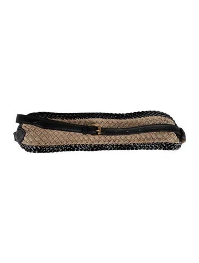 Pre-owned Etro Wide Straw Waist Belt