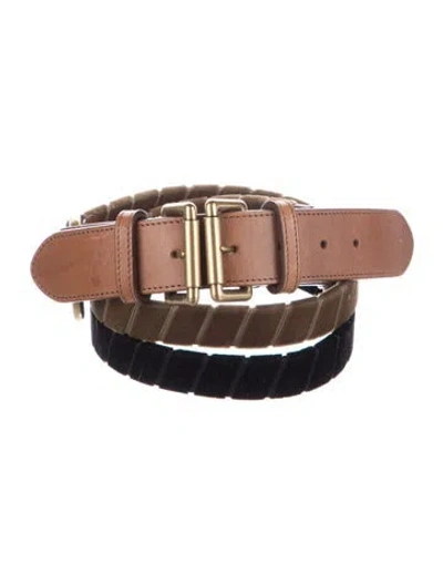 Pre-owned Etro Wide Velvet Belt In Black