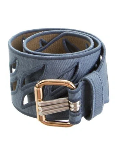 Pre-owned Etro Wide Waist Belt In Blue
