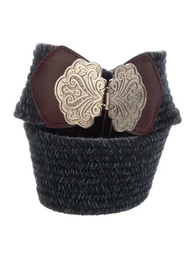 Pre-owned Etro Wide Waist Belt In Blue