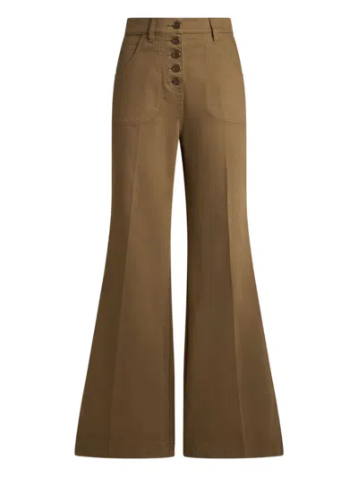 Etro Wide-leg Denim Pants In Brown
