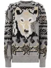 Etro Knitwear With Animal Motif And Geometric Pattern In Grey